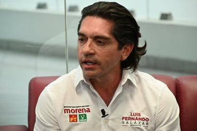 El candidato al Senado por la coalición Morena-PT-PVEM, Luis Fernando Salazar. (ED MOLINA)