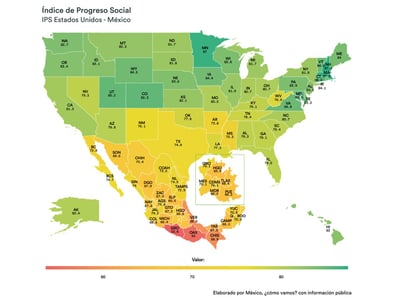 Mapa de Prosperidad Compartida. (CORTESÍA, 'MÉXICO, ¿CÓMO VAMOS?')