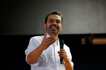 El candidato presidencial del partido opositor Movimiento Ciudadano (MC) de México, Jorge Álvarez Máynez. (EFE)