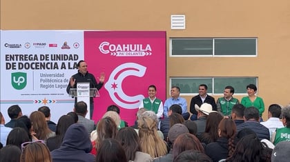 Entrega gobernador Unidad de Docencia en la Universidad Politécnica región Laguna en San Pedro