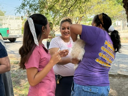 Realizan campaña de vacunación antirrábica en ejido de San Pedro