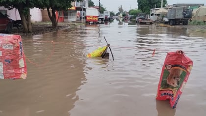Lluvia ocasiones solo enormes encharcamientos en Francisco I. Madero