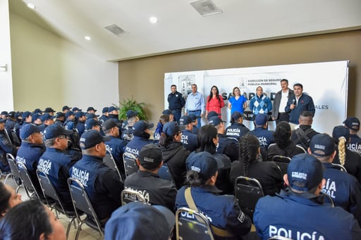 Elementos de la dirección de Seguridad Pública Municipal de ciudad Lerdo. (DIANA GONZÁLEZ)