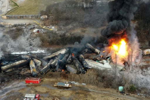 Imagen Norfolk Southern pagará 600 millones de dólares para evitar juicio por descarrilamiento en Ohio