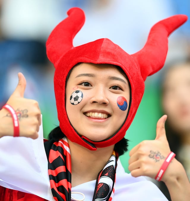 La afición del Korea Vs. Uruguay