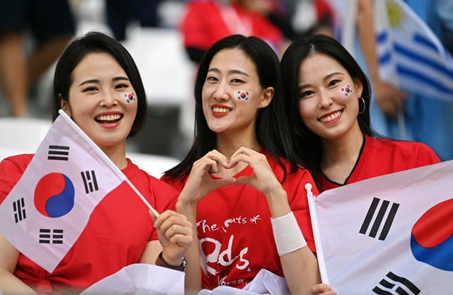 La afición del Korea Vs. Uruguay