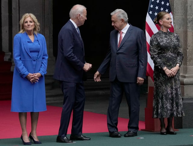 López Obrador recibe a Joe Biden en Palacio Nacional