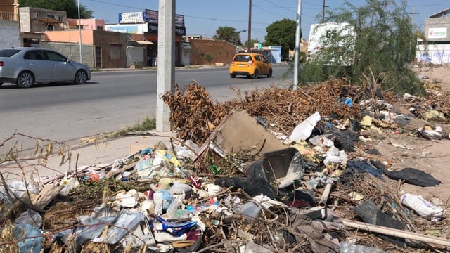 Hasta animales muertos: En la colonia Villa California, sobre las calles Bravo y Cabo Julio, se encuentra este terreno al que frecuentemente depositan basura y escombros, incluso animales muertos.