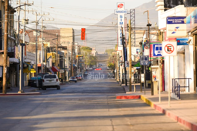 Monclova COVID-19 con calles vacías