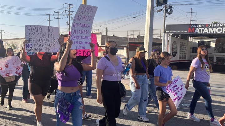 Realizan segunda marcha del 8M en Matamoros; recuerdan a las víctimas de feminicidio