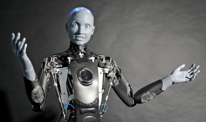 Ameca es el robot humanoide altamente desarrollado con inteligencia artificial creado por la compañía inglesa Engineered Arts. Imagen: Engineered Arts