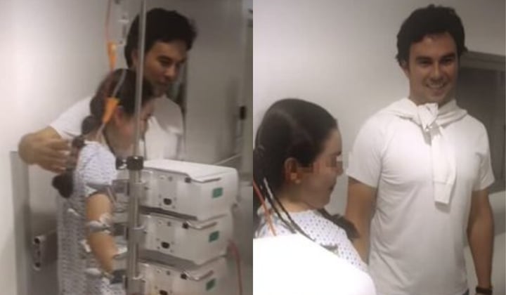 'Checo' Pérez sorprende en hospital a pequeña aficionada con emotivo encuentro