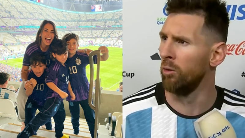 '¿Qué mirás bobo?'; Antonela es captada imitando a Messi