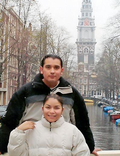 Claudia García de Acosta y Randy Acosta Favela en su visita a Amsterdam, Holanda.