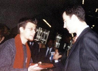 Ricardo Rodríguez con el príncipe Felipe de Borbón en Suiza.