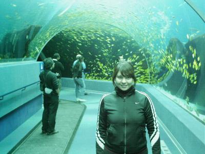 Paola Limones Díaz, en el Acuario de GA de Atlanta, en donde radica.