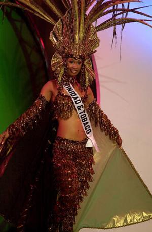 Miss Trinidad y Tóbago Faye Alibocus, durante su participación en el concurso de 'Traje alegórico'.