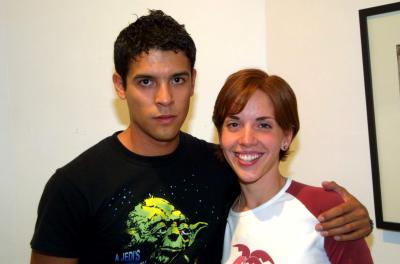 Manuel Eguía y Paola Romo en la ceremonia inaugural de Crónicas Negras.