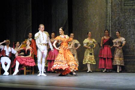 Basándose en el capítulo XIX del segundo libro de la obra cumbre de Miguel de Cervantes Saavedra, Marius Petipa (coreógrafo francés), a petición de los teatros imperiales de Rusia, escribió este libreto en tres actos, que presenta un divertido argumento.