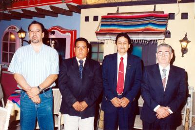 Señores Germán Domínguez, Gregorio Quintero, Miguel Navejas y Antonio Morfín captados en pasado evento social.