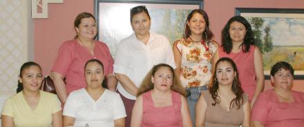 Elizabeth Díaz, Silvia Delgado, Irma García, María del Carmen, Amparo Sánchez, MArtha Delgado, Guadalupe Esquivel, Diana Barraza y María Elena Morales.