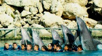 Alicia Olivares, emilio Gimeno, Karla Olivares, Cristian Gimeno y Érick Hurtado Luján, en la Riviera Maya el pasado mes de agosto.