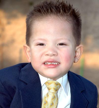 Jorge Arturo Ríos León, en la fiesta infantil  por us tres años de vida.