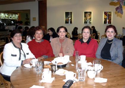 Verónica Arellano, Maricela Araiza, Alicia de Viesca, Ligia Guerra, Juanis García, y Anita de Avila.