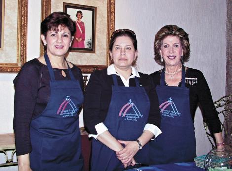 Sara Franco de Garibay, Rosa Martha G. de Juan Marcos y Josie R. de Iriarte