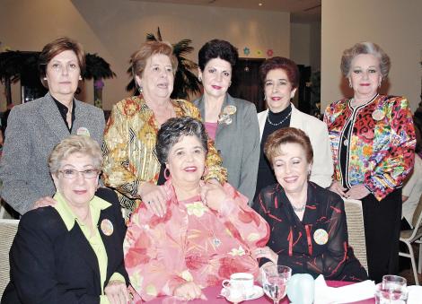 Beatriz R. de López, Rosita Torres, Amelia Boheringer, Gabriela Castillón, Queta G. de Cepeda, Estela G. de Reed, Maca de Martínez y Güera de Murra