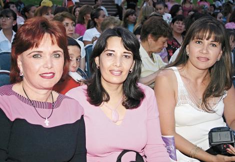 Estelita de Obeso, Claudia de Rebollo, Pilar de Cobos y Sandra de Garza