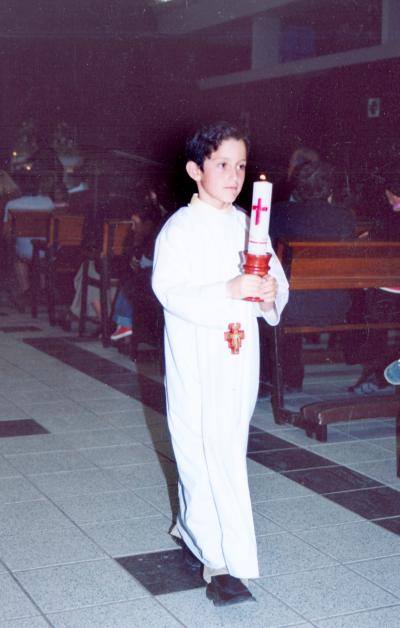 Diego Alejandro Rosas, en pasada ceremonia religiosa, él es hijo de Ricardo Ledesma y Adriana Rosas.