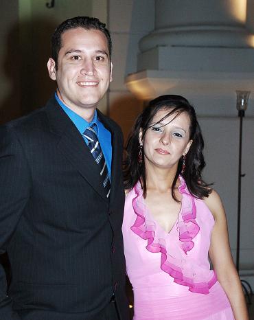 Ulises Romero y Gisela Castro, en pasada recepción nupcial