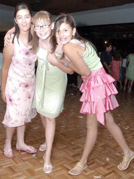 Megan Whitaner, Valeria López y Andrea Gómez.