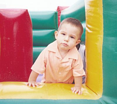 El pequeño Rodrigo Silva Massón, captado en su fiesta de cumpleaños.