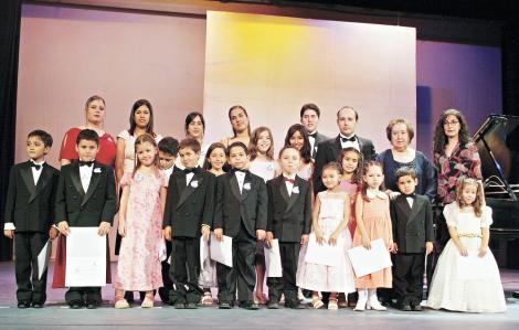 Grupo asistente al recital