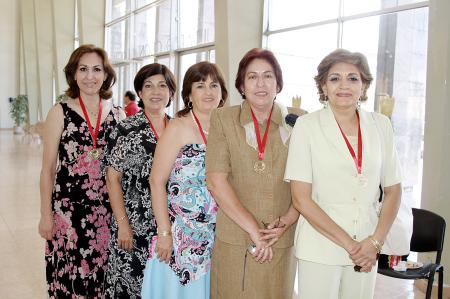 Margarita Aguirre, Amparo Aguirre, Patricia Garza, María Elena Dávila y Gloria Arredondo.