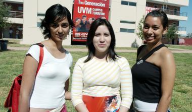 Cynthia Gutiérrez, Cindy Alvarado y Michelle Anaya.