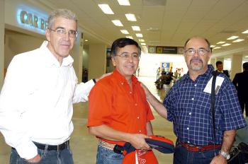 José Antonio Montoya, Francisco Pérez y Mario Palma viajaron a Puebla