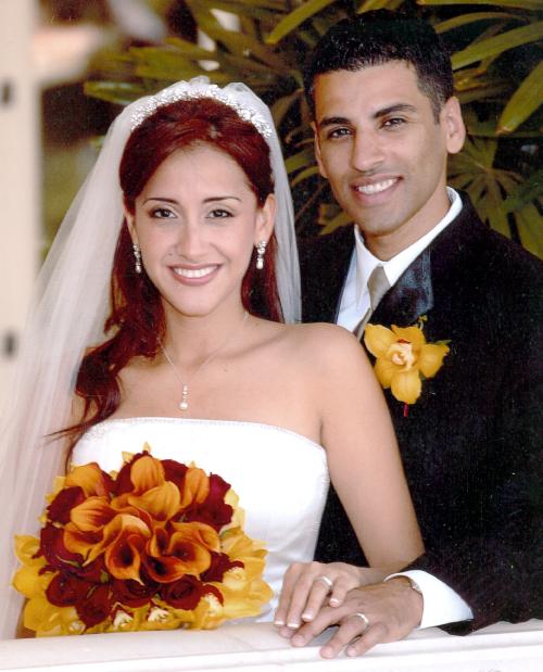 Sr.Turk Ajoaib y Srita. Isabel Salas Cisneros, el día de su enlace matrimonial.