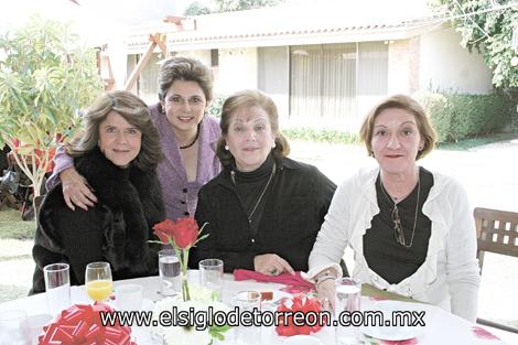 Leonor C. de Del Bosque, Susana González, Butsy Villalobos y Cristina H. de Cobos.