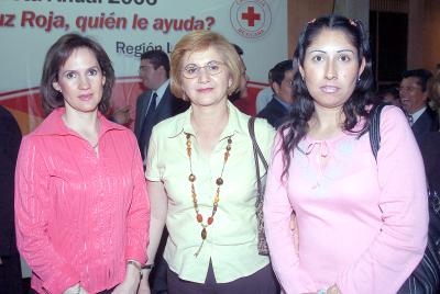 va_30032006 
Elena Rodríguez de Izaguirre, Minerva Favila de Herrera y Érika Franco Segura.