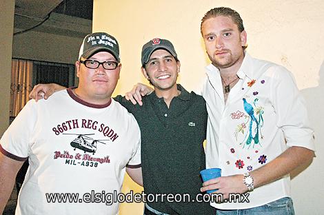 Paco Delgado, Beto Valdéz y Gabriel Villalobos.