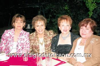 Ángeles de Lara, Titina de Callau, Rosalba de Mijares y Chelito de Colon.