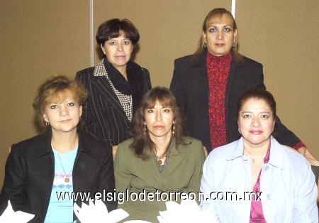 09122006
María Becerril de Siller, Cony de Santiago, Mirey Zaragoza, Esthela de Alemán y Leticia Arellano.