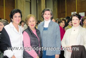 Marilú Finck de Anaya, Pili de León, Rosario Lamberta de González y Catalina de Nava.