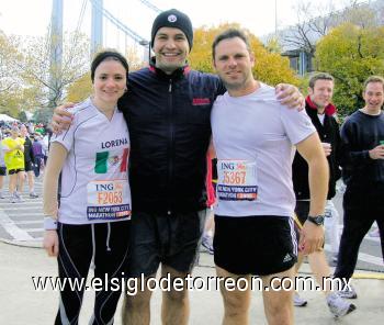 LAGUNEROS EN EL MARATÓN DE NY
Lorena Soldevilla, Alfonso Guerrero y Alfonso Ornelas.