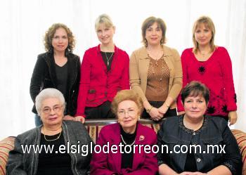 Beríha Z. de Suárez, Alicia Z. de Villarreal, Elena C. de Villarreal, Pinita de la G de Villarreal, Laura V. de Berlanga, Adriana V. de Suárez y Brenda V. de Reed.