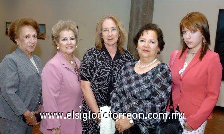 04032007 
Norma de Tostado, Susy de Ortiz, Consuelo de Arias, Ana Laura de Torres y Pamela Torres.