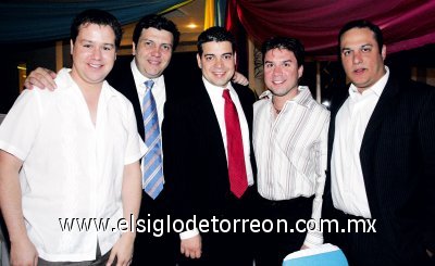 Toño Gilio, Ernesto Tohmé, René Cantú, Rudy Boehringer y Lalo Ibargüengoytia.